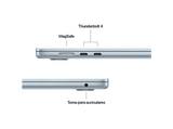 Apple MacBook Air (2026) 15.3 Retina, Chip M5 Apple, CPU de 10 núcleos, GPU de 10 núcleos, 16GB RAM, 1TB SSD, Azul cielo, Sin cargador