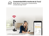 Aspirador escoba - LG A9K-CORE3S, 260W succión, sistema de compresión de polvo, 4 h, Plateado