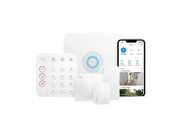 Alarma - Amazon Ring Alarm 5, Modos de Seguridad Personalizables, Detección inteligente de mascotas, Vídeo en HD, Blanco