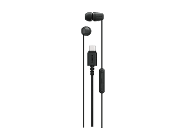 Auriculares de botón - Sony IER‑EX15C, con Micrófono, USB-C, iPhone/Android/Portátil/PC, Ligero, Graves potentes, Ideal para viajar/uso diario, Negro