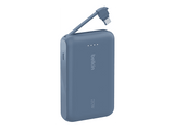 Powerbank - Belkin BPB021hqBL, 10000 mAh, 1x USB-C, Cable Integrado, Carga Rápida, 20W, Azul