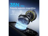 Soporte de móvil para coche - Baseus PrimeTrip VC2 Flex PRO, Carga 15W inalámbrica, Ventosa ultrapotente, Rotación 360º, Universal, Negro