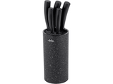 Set de cuchillos - Jata HACC4504, Tacoma Incluido, 5x Cuchillos, Mando Polipropileno, Negro