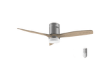 Ventilador de techo - Cecotec EnergySilence Aero 5600 Classic Acero, Motor DC 40 W, Luz LED 18 W, 6 Velocidades, Mando, 3 aspas, Plateado