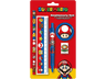 Pack papelería - Sherwood Super Mario: Regla, bolígrafo, lápiz, goma de borrar y sacapuntas