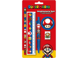 Pack papelería - Sherwood Super Mario: Regla, bolígrafo, lápiz, goma de borrar y sacapuntas