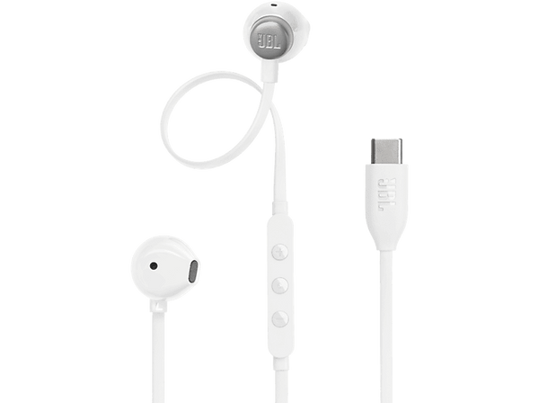 Auriculares de botón - JBL Tune 305C, Intraurales, Bluetooth, Con cable, Micrófono, White