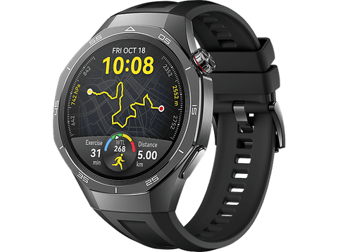 Smartwatch - Huawei Watch GT5 Pro 46mm, Llamadas BT, Respuesta con Teclado, 14 días batería, Compatible iOS/Android, Correa Fluoroelastómero Negro