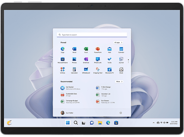 Convertible 2 en 1 - Microsoft Surface Pro 9, 13" 2K QHD+, Intel® Evo™ Core™ i7-1255U, 16 GB RAM, 1 TB SSD, W11 Home, Platinum