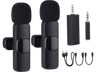 Micrófono - NK-IG33009KIT, Solapa, 2 unidades, Funcionamiento 5-6 h, Lightning, USB-C, Negro