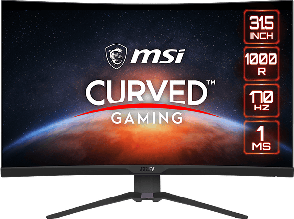 Monitor gaming - MSI G322CQP, 31.5" WQHD, Curvo 1000R, 1 ms, 170 Hz, FreeSync™ Premium, Negro