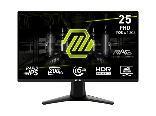 Monitor gaming - MSI MAG 255F E20, 24.5" Full-HD, 200 Hz, 0.5 ms GtG, Rapid IPS, HDR Ready, AMD FreeSync™ Premium, Negro