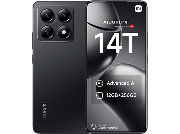 Móvil - Xiaomi 14T, Negro Titanio, 256 GB, 12 GB RAM, 6.67" 1.5K, Mediateck Dimensity 8300 Ultra, 5000 mAh, Android-HyperOS
