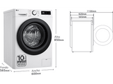 Lavadora carga frontal - LG F4WR5010A6W, 10 kg, 1400 rpm, 11 programas, AI Direct Drive™,  Steam™, Blanco