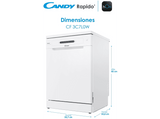 Lavavajillas - Candy Rapido' CF 3C7L0W,  13 servicios, 5 programas, Inicio Diferido, Motor Inverter, 60 cm, Conectividad Wi-Fi, Blanco