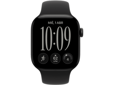 Apple Watch Series 12 (2026), GPS, 46mm, Caja de aluminio Negra, Correa deportiva Negra, Talla M/L, Siri AI