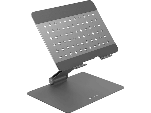 Soporte elevador - Hyper HS1150GYGD, Para MacBooks, tablets y portátiles de hasta 16", Piezas Silicona Antideslizante, Gris Espacial