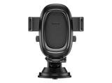 Soporte de móvil para coche - Baseus Clamp-Type Set, Doble modalidad: Ventosa y Gancho de rejilla, Sujeción automática, Universal, Negro Cluster