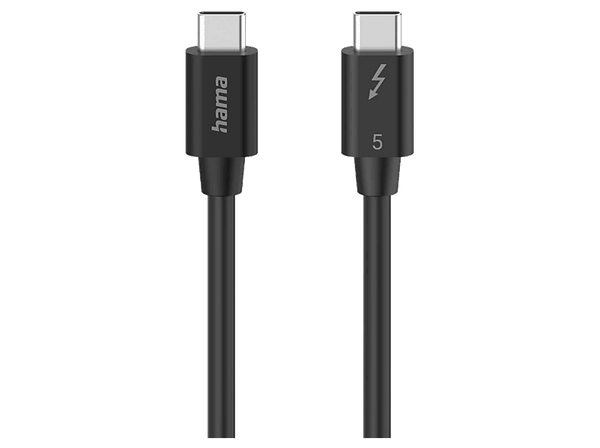 Cable USB-C - Hama 00200796, USB-C a USB-C, Thunderbolt-5, 240W, 80 Gbit/s, 1m, Negro