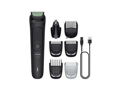 Afeitadora corporal - Philips MG3935/15 ALL IN ONE, 7, Recortadora 7 en 1, Cuerpo y Barba, Uso en seco/húmedo, Autonomía 70 min., Negro