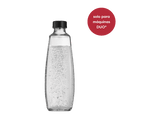 Botella para máquina gasificadora - SodaStream Fuse Glass 1L, Cristal, Compatible solo con SodaStream DUO, Tapón cierre hermético