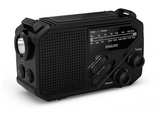 Radio portátil - Philips TAR1609/00, 1 W, Linterna, Recarga Solar, Cargador de Manivela, Sirena, Negro