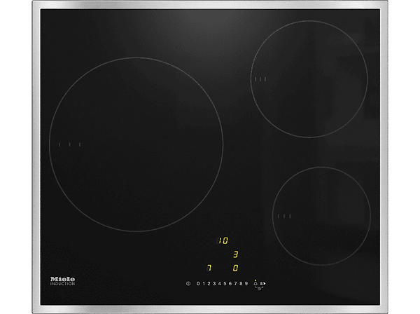 Placa inducción - Miele KM 7200 FR, 3 zonas, Zona grande 28 cm, EasySelect, 57. 4 cm, Negro