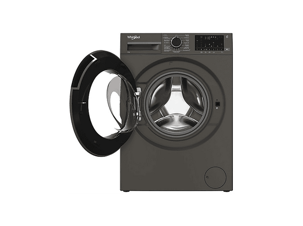 Lavadora carga frontal - Whirlpool WAM 07GB SPT, 10 kg, 1400 rpm, 15 Programas, Tecnología 6th sense, Adaptative Wash, Gris Manhattan