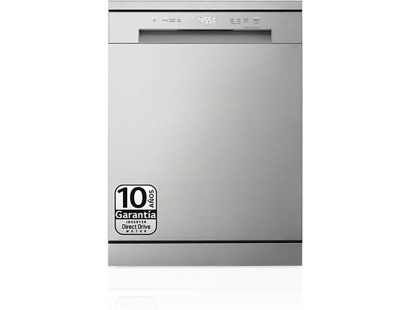 Lavavajillas - LG DF141FV, 14 servicios, 5 programas, 60 cm, Inox antihuellas