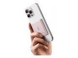 Powerbank - Baseus PicoGo Ultra-Mini Magnetic, 5000mAh, 20W, Carga ultrarrápida inalámbrica Qi2, USB-C, Con cable, Universal, Rosa Nebula