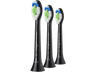 Recambio para cepillo dental - Philips Optimal White HX6063/88 , Cabezal Sonicare, Pack 2+1, Blanqueador, Control antiplaca, Suavidad media, Negro