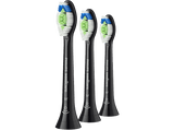 Recambio para cepillo dental - Philips Optimal White HX6063/88 , Cabezal Sonicare, Pack 2+1, Blanqueador, Control antiplaca, Suavidad media, Negro