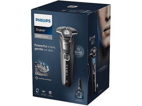 Afeitadora - Philips  S5000 S5887/50, Afeitadora eléctrica, Seco y mojado, Sensor barba, Funda de viaje,  Cortapatillas, Gris ceniza