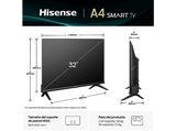 TV LED 32 - Hisense 32A4Q, Full-HD, Modo Juego, Deportes IA, DTS-X & Dolby Audio Negro