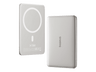 Powerbank - Baseus PicoGo AM41 Ultra-fina, 5000 mAh, 20W, Carga magnética, Con cable Tipo C 60W, Carga Pass-Through, Carga rápida, Blanco Titanium