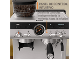 Cafetera express - Krups Precision XP801T, Molinillo integrado, 30 ajustes de molienda, 15 bares, 1500 W, 3.5 L, Thermoblock, 2 tazas,  Inox