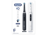 Cepillo eléctrico - Oral-B iO 5S, Pack Doble, 2 Cabezales, Con App, Con estuche de viaje, Blanco y Negro,