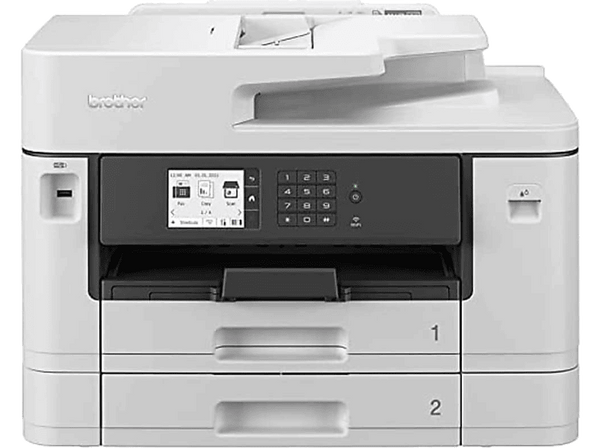 Impresora multifunción - Brother MFCJ5740DW, Inyección de tinta, 27 ppm, B/N y color, Fax, Escáner, Blanco