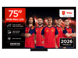 TV RGB Mini LED 75 - TCL 75RM7L, 4K, TSR AiPQ, Smart TV,HDR de hasta 2000 nits, Dolby Vision y Atmos, Panel HVA Pro, Negro