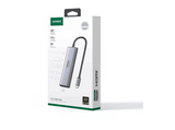 Hub - Ugreen UGR35999, 2x USB-C, 2x USB-A, 1x HDMI, 1x PD100W, 6 en 1, Gris