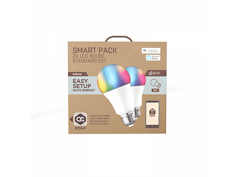Bombilla inteligente - muvit iO pack 2 Bombillas A60, E27 800lm, 9W, RGB+CCT