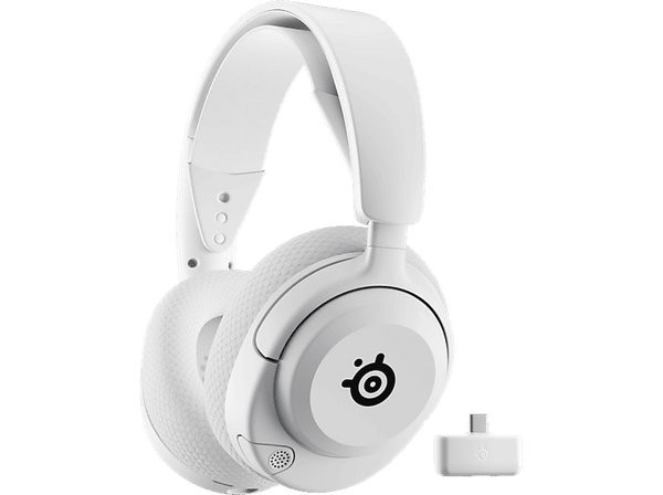 Auriculares gaming - SteelSeries Arctis Nova 5, Circumaurales, Bluetooth, Hasta 60 horas, Cancelación ruido AI, Micrófono retráctil, Blanco
