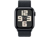 APPLE Watch SE (2023), GPS+CELL, 40 mm, Caja de aluminio medianoche, Vidrio delantero Ion-X, Correa Sport Loop medianoche