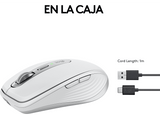 Ratón inalámbrico - Logitech MX Anywhere 3S, Inalámbrico, Bluetooth, 8000 ppp, Multiplataforma, Botones programables, Blanco