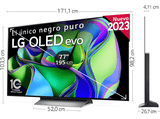 TV OLED 77 - LG OLED77C35LA, OLED 4K,  Inteligente α9  4K Gen6, Smart TV, DVB-T2 (H.265), Negro