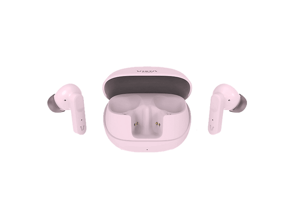 Auriculares True Wireless - Vieta Done 5, Autonomía 25 h, Cancelación activa de ruido ANC, Bluetooth, Rosa