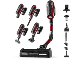 Aspirador escoba - Rowenta RH98A9WO X-Force Flex 12.60 Animal Care, 320 W, 0.9 L, 45 min, Tecnol. Ciclónica, 4 modos, Multisuperficie, Rojo