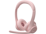 Auriculares inalámbricos - Logitech Zone 300, Bluetooth, Micrófonos (volteable) con cancelación de ruido, Hasta 20h batería, Multidispositivo, Rosa