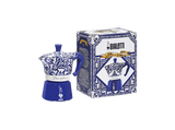Cafetera tradicional - Bialetti Moka Express Bialetti Dolce&Gabbana Blu Mediterraneo, Aluminio, Hasta 3 tazas, Azul