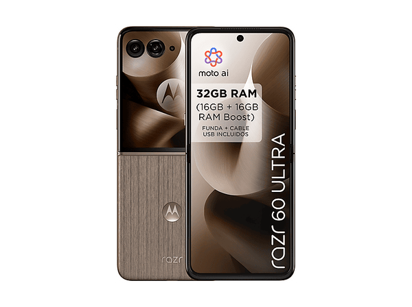 Móvil - motorola razr 60 ultra, Mountain Trail, 512 GB, 16 GB RAM, 7" AMOLED, Snapdragon® 8 Elite Mobile Platform, 4700 mAh